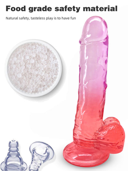 Jelly Soft Realistic Dildos for Women - Lifelike Mixed Color Dildo with Big Suctiion Cup