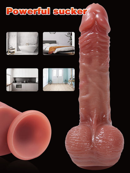 Realistischer Dildo für Frauen – Hautgleitende Vorhaut, Hoden, Analdildos, weibliches Sexspielzeug