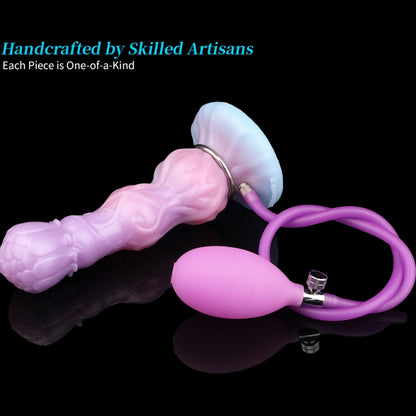 Monster Inflatable Fantasy Beaded Dildo - Vaginal Insertion Expanding Masturbation Toy