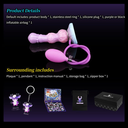 Monster Inflatable Fantasy Beaded Dildo - Vaginal Insertion Expanding Masturbation Toy