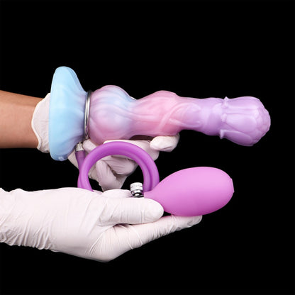Monster Inflatable Fantasy Beaded Dildo - Vaginal Insertion Expanding Masturbation Toy