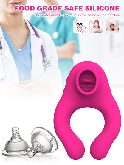 Tongue Licking Vibrator - Penis Cock Ring Male Scrotum Clit Sucking Couple Sex Toys