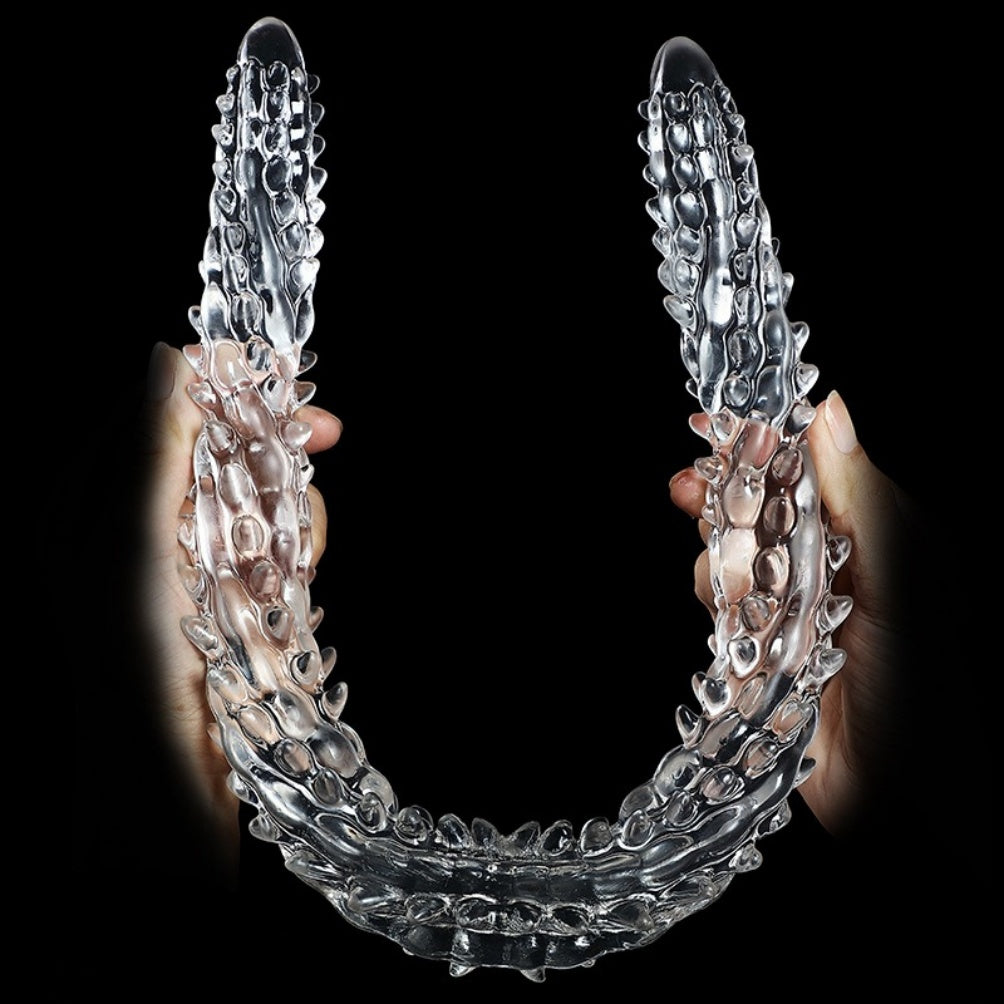 Transparent Silicone Fantasy Dragon Double Penis - Dual Penetration & Orgasmic Massage