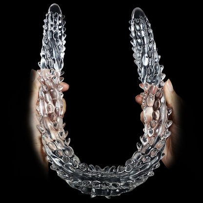 Transparent Silicone Fantasy Dragon Double Penis - Dual Penetration & Orgasmic Massage