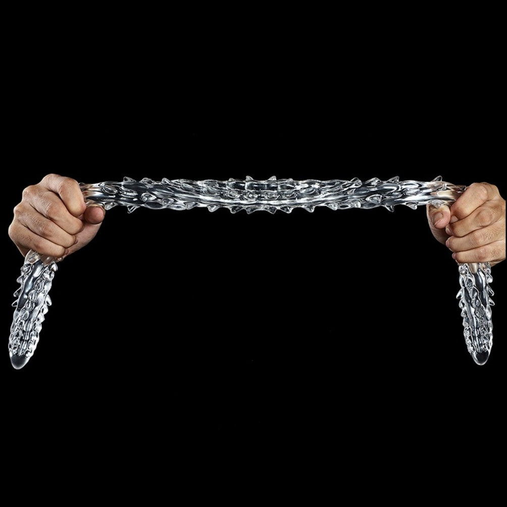 Transparent Silicone Fantasy Dragon Double Penis - Dual Penetration & Orgasmic Massage