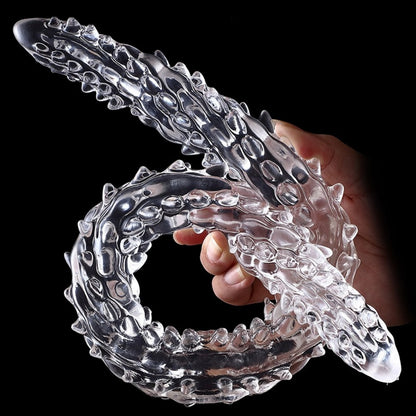 Transparent Silicone Fantasy Dragon Double Penis - Dual Penetration & Orgasmic Massage