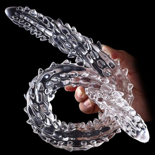 Transparent Silicone Fantasy Dragon Double Penis - Dual Penetration & Orgasmic Massage