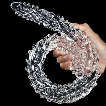 Transparent Silicone Fantasy Dragon Double Penis - Dual Penetration & Orgasmic Massage