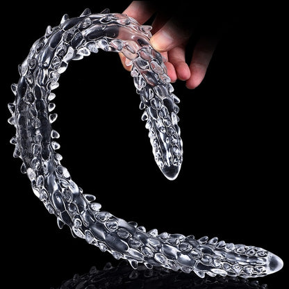 Transparent Silicone Fantasy Dragon Double Penis - Dual Penetration & Orgasmic Massage