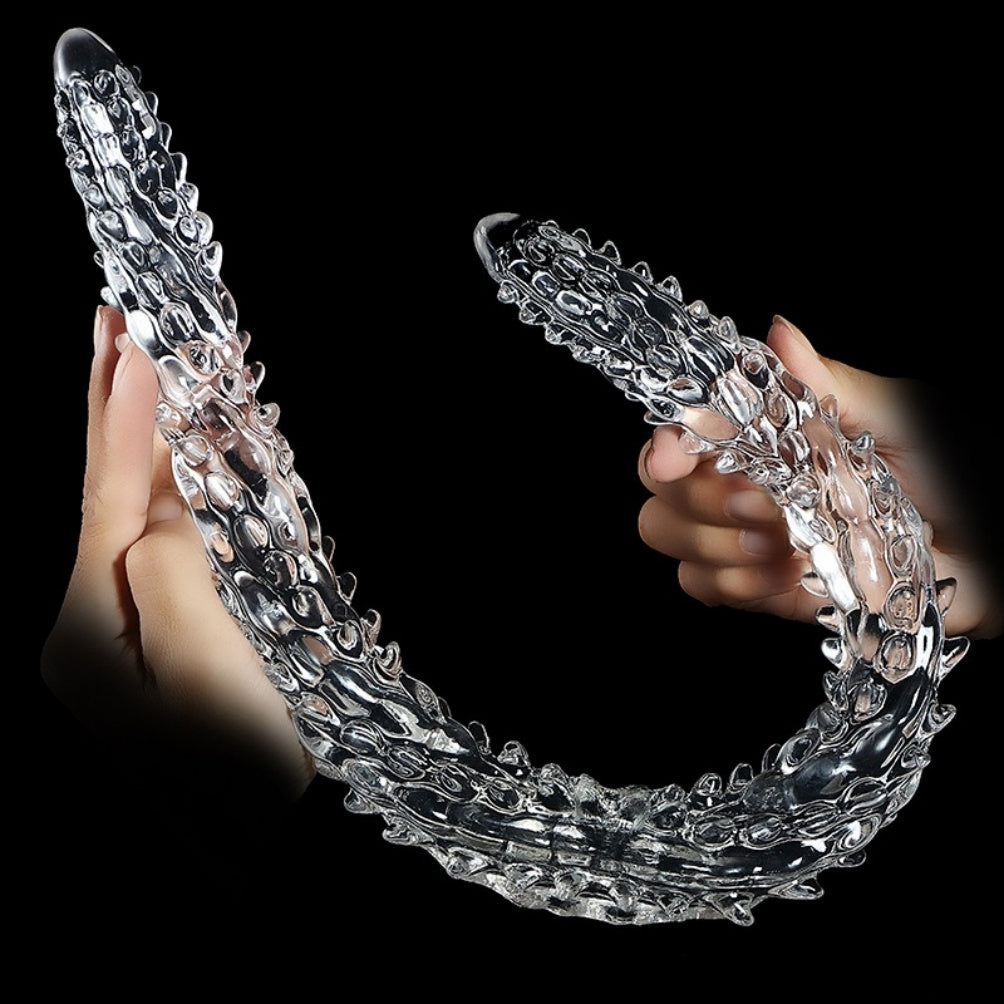 Transparent Silicone Fantasy Dragon Double Penis - Dual Penetration & Orgasmic Massage