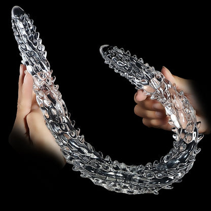 Transparent Silicone Fantasy Dragon Double Penis - Dual Penetration & Orgasmic Massage