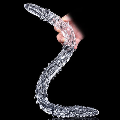 Transparent Silicone Fantasy Dragon Double Penis - Dual Penetration & Orgasmic Massage