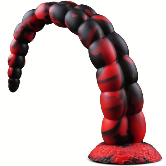 Blutschwarze Silikon-Fantasie-Analperlen mit Saugnapf – Dildo für tiefe G-Punkt-Stimulation und weibliche Masturbation