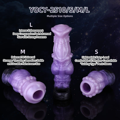 Purple Fantasy Horse Penis Sleeve-Wearable Silicone Sex Toys for Men to Extend Intimacy