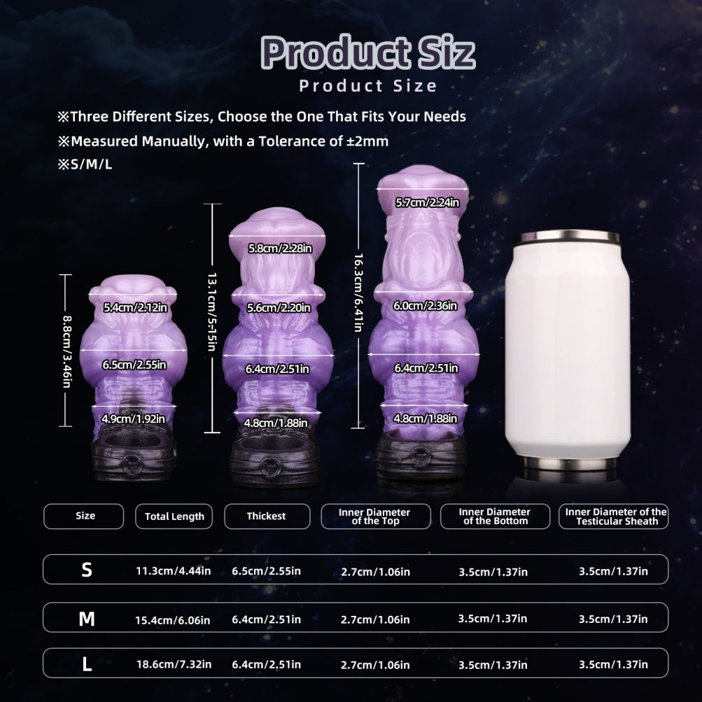 Purple Fantasy Horse Penis Sleeve-Wearable Silicone Sex Toys for Men to Extend Intimacy