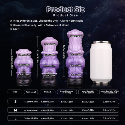 Purple Fantasy Horse Penis Sleeve-Wearable Silicone Sex Toys for Men to Extend Intimacy