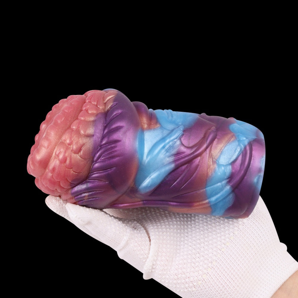 Fantasy Iridescent Silicone Alien Pocket Pussy – Multi-Texture Stimulation for Intense Male Masturbation