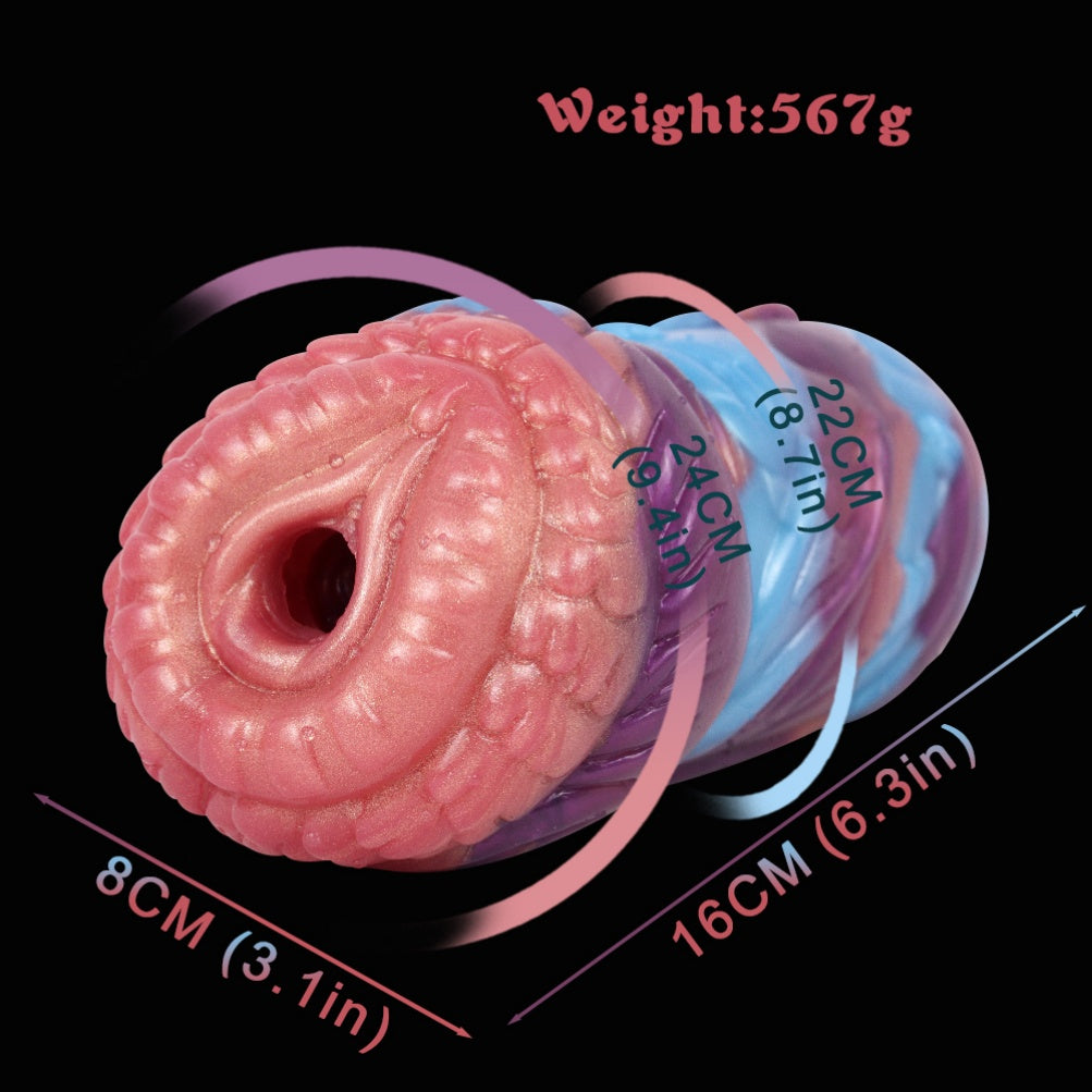 Fantasy Iridescent Silicone Alien Pocket Pussy – Multi-Texture Stimulation for Intense Male Masturbation