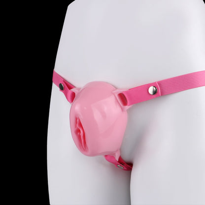 Fantasy Pink Realistic Strapon Fake Vagina – Sissy Sex Silicone Toy for Men