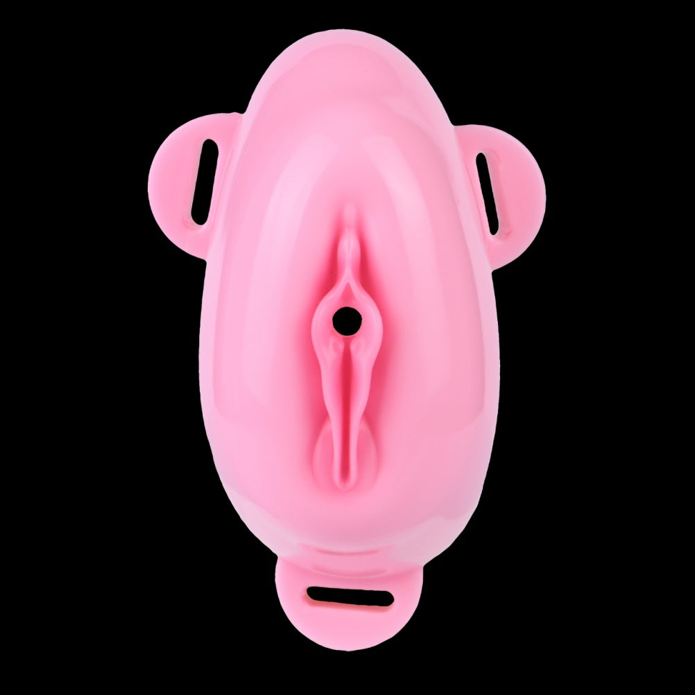 Fantasy Pink Realistic Strapon Fake Vagina – Sissy Sex Silicone Toy for Men