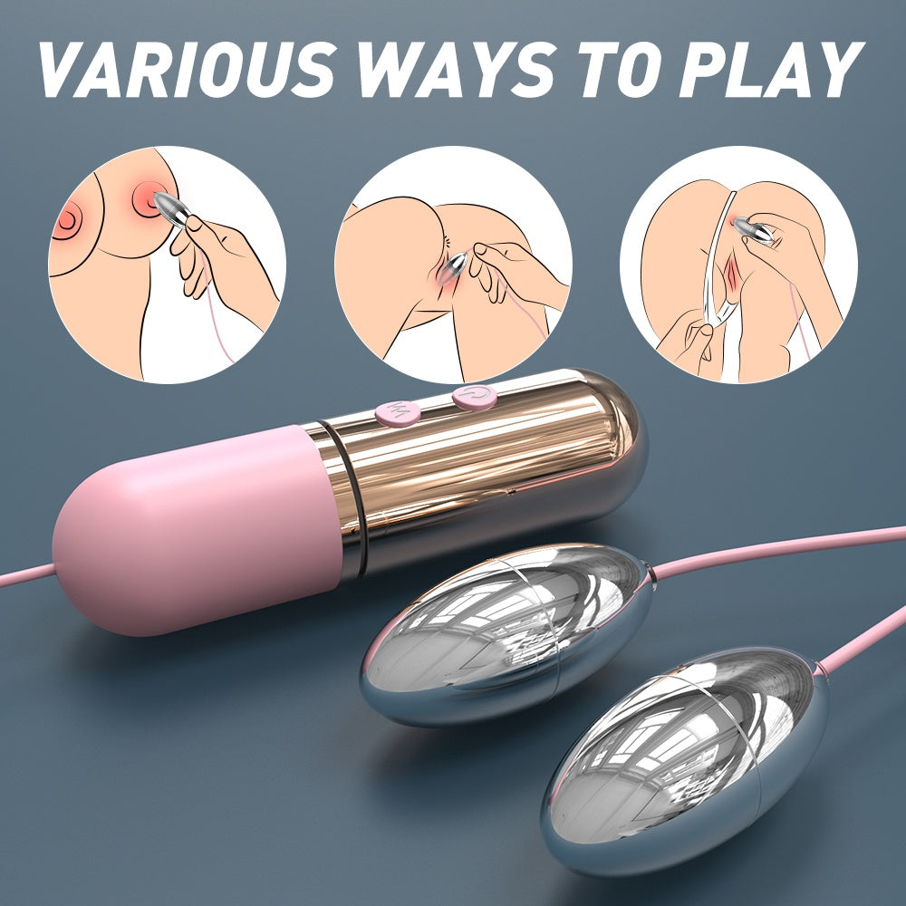 Metal Bullet Vibrator Buttplug - Couples' Erotic Teasing BDSM Toy
