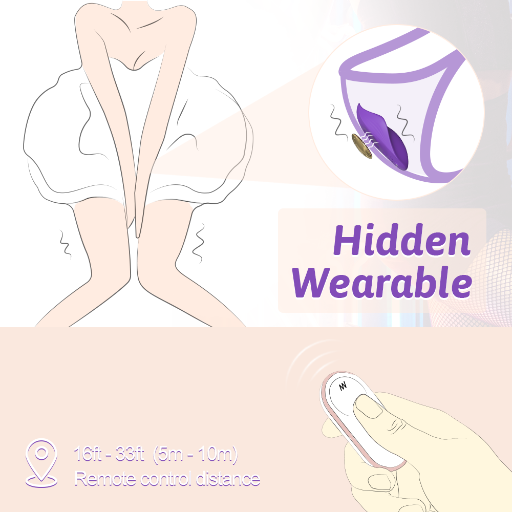 Discreet Strap-On Vibrating Clitoral Stimulating Magic Wand – Wireless Remote Control Female Toy