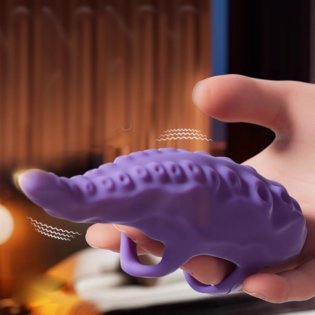 Purple Silicone Octopus Tentacle Finger Vibrator – Wearable G-Spot Stimulator for Precise Pleasure