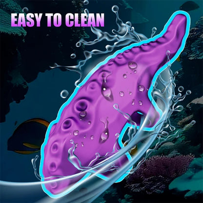 Purple Silicone Octopus Tentacle Finger Vibrator – Wearable G-Spot Stimulator for Precise Pleasure