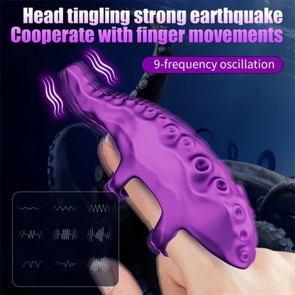 Purple Silicone Octopus Tentacle Finger Vibrator – Wearable G-Spot Stimulator for Precise Pleasure