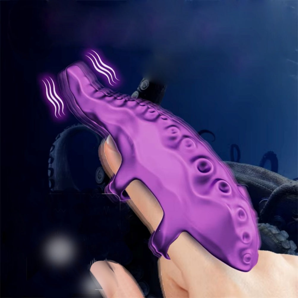 Purple Silicone Octopus Tentacle Finger Vibrator – Wearable G-Spot Stimulator for Precise Pleasure
