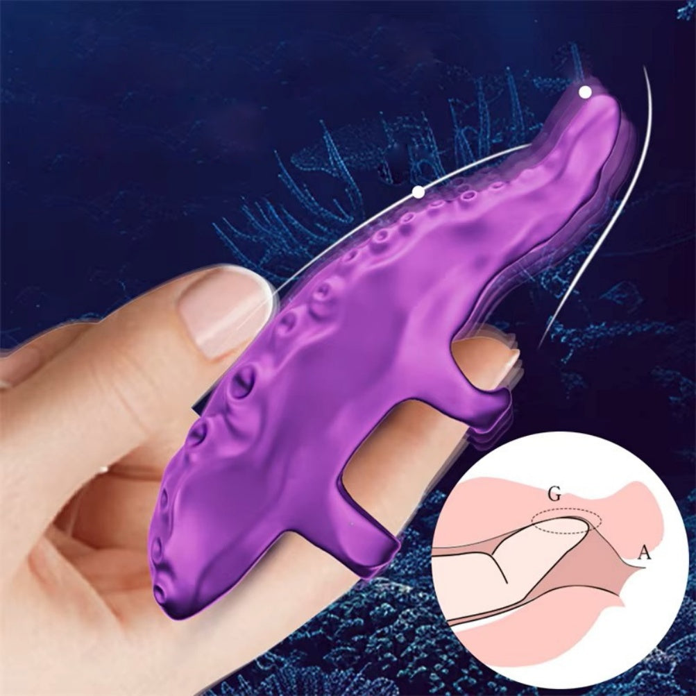 Purple Silicone Octopus Tentacle Finger Vibrator – Wearable G-Spot Stimulator for Precise Pleasure
