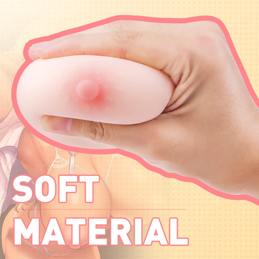 Domlust Realistic Breast Mimi Ball Silicone Masturbator Cup, Inverted Aircraft Cup Male Products Couple Fun Male Adult Sex Toys