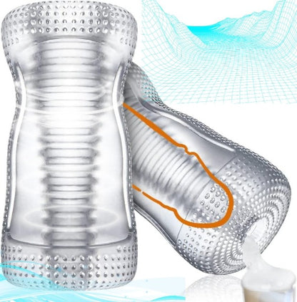 Jelly Silicone Pocket Pussy Masturbation Cup - Penis Sleeve Massage Male Masturbator
