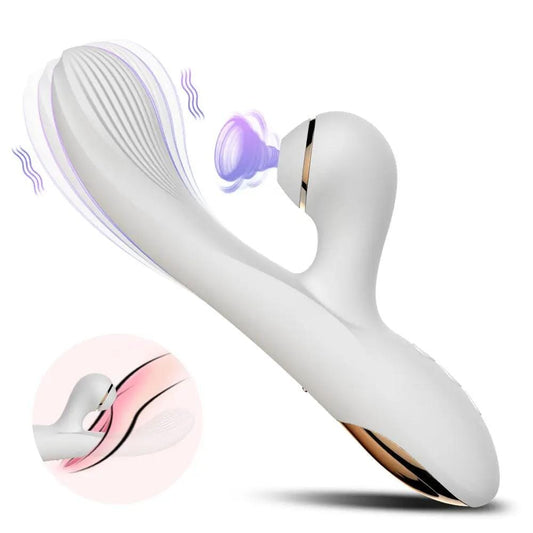 Clit Sucking G-spot Vibrator- Rabbit Clitoral Vibrating Anal Plug Sex Toys for Women