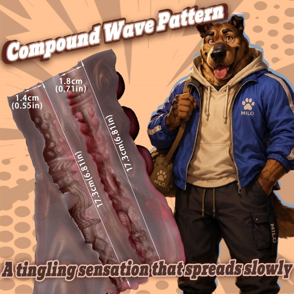 Loyal Dog Milo Dual-Channel Animal Pocket Pussy | Platinum Silicone Mini Sex Doll Stroker