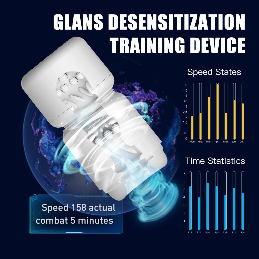 Suction Vibrating Penis Blowjob Device - Smart Waterproof Male Silicone Masturbation Cup