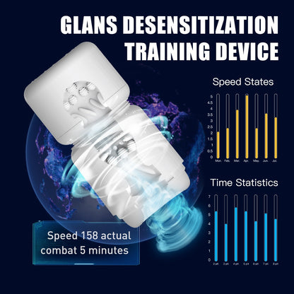Suction Vibrating Penis Blowjob Device - Smart Waterproof Male Silicone Masturbation Cup