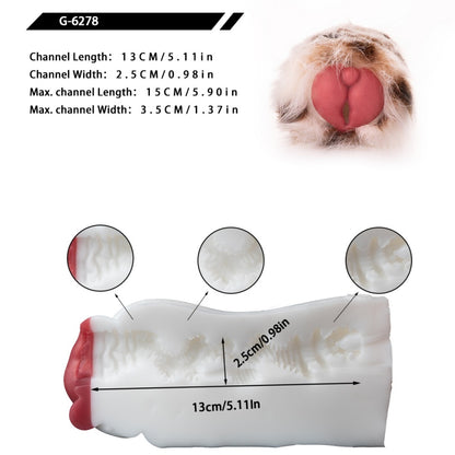 Dalmatian Fur Pocket Pussy – Removable Animal Fur Platinum Silicone Male Masturbator