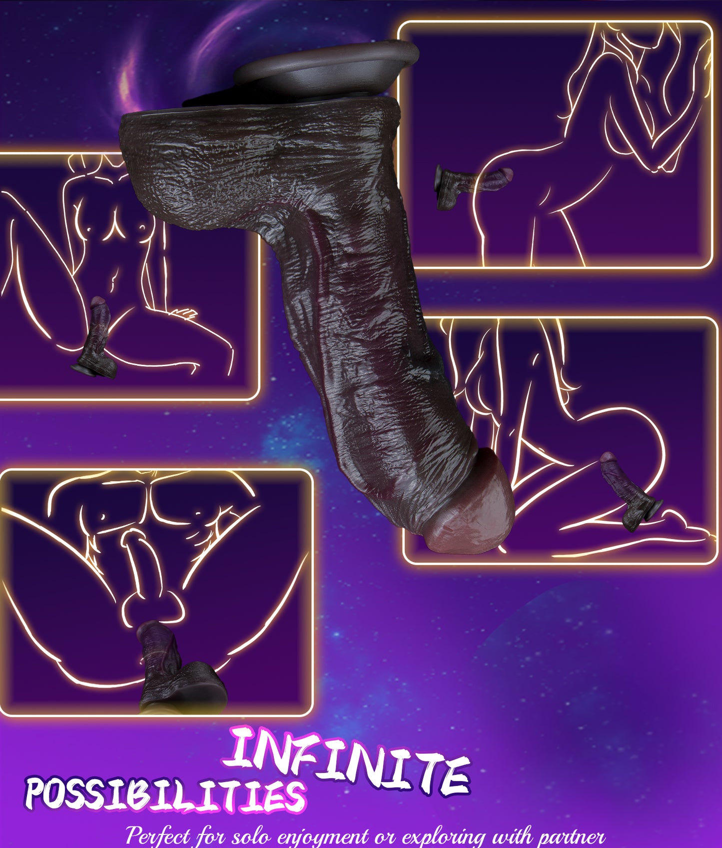 G-Spot Stimulating Black Silicone Dildo – Realistic Textured Orgasmic Massage Sex Toy for Women