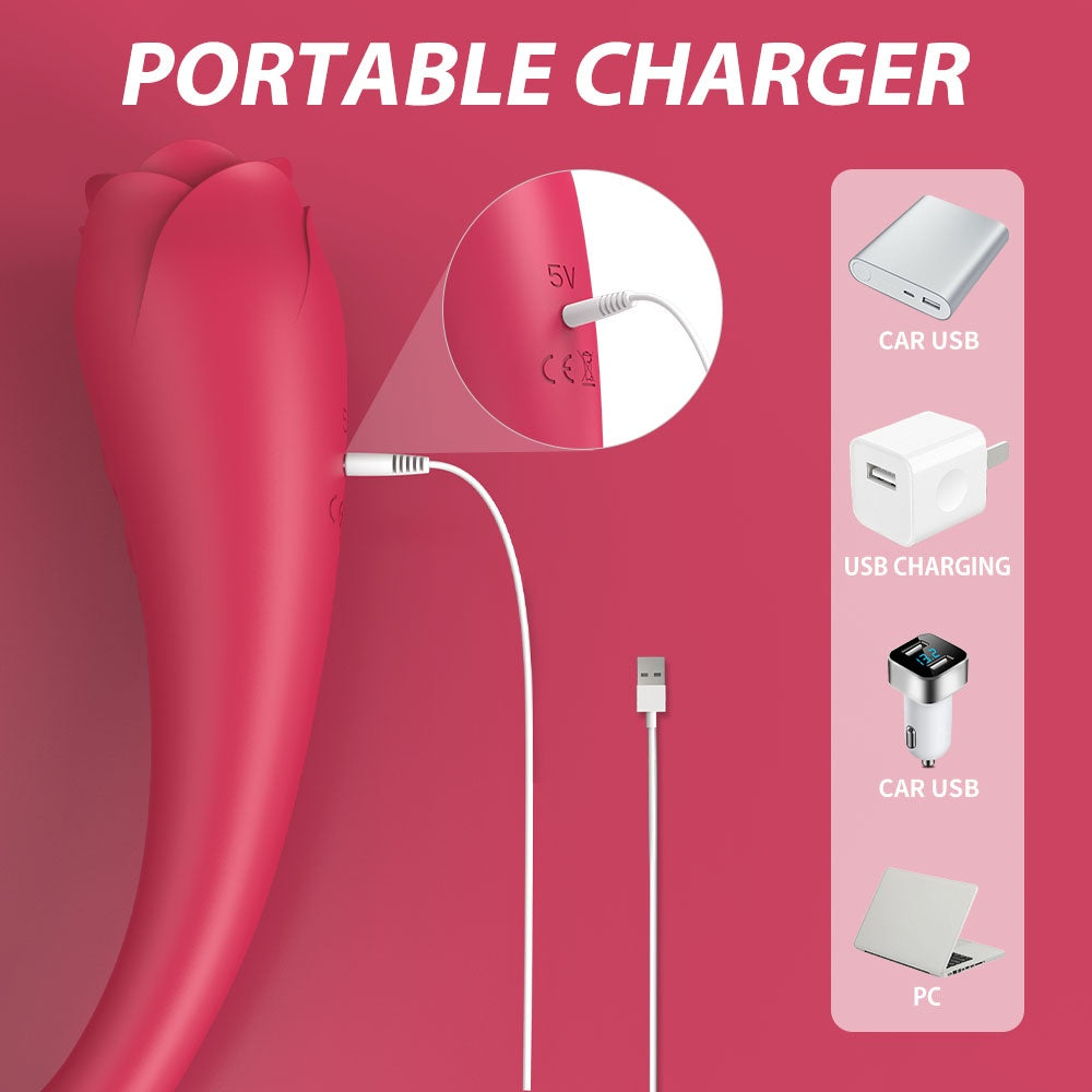 Insertable G-Spot Vibrating and Sucking Magic Wand – Female Anal and Vaginal Silicone Stimulator