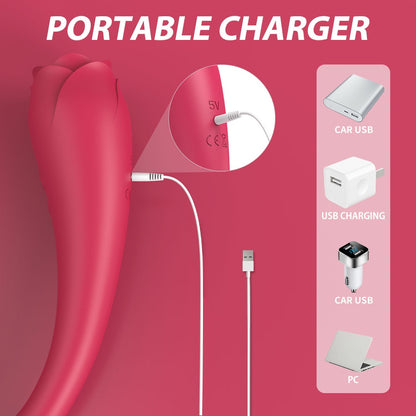 Insertable G-Spot Vibrating and Sucking Magic Wand – Female Anal and Vaginal Silicone Stimulator