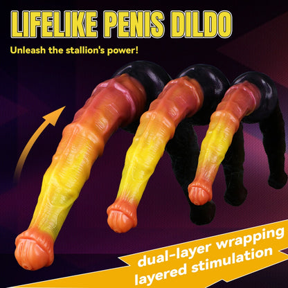 Fantasy Realistic Horse Cock Suction Cup - Dual Density Silicone Female Orgasm Toy