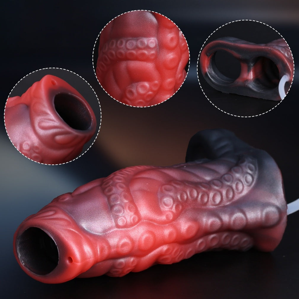 Fantasy Silicone Squirting Tentacle Penis Sleeve – Stamina Delay & Girth Enhancer Wearable Sex Toys
