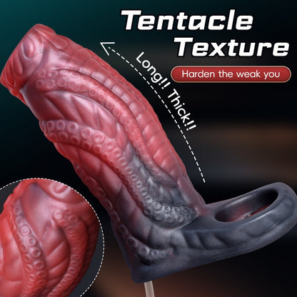Fantasy Silicone Squirting Tentacle Penis Sleeve – Stamina Delay & Girth Enhancer Wearable Sex Toys