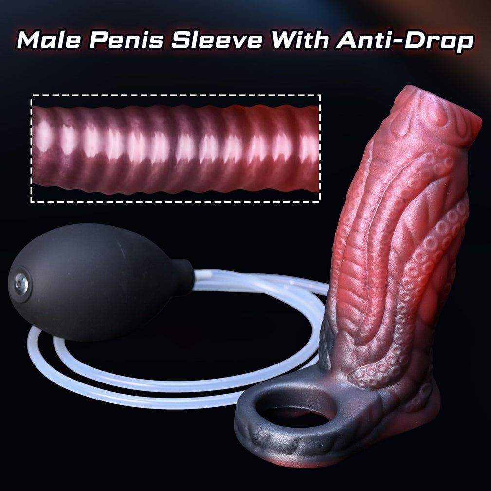 Fantasy Silicone Squirting Tentacle Penis Sleeve – Stamina Delay & Girth Enhancer Wearable Sex Toys