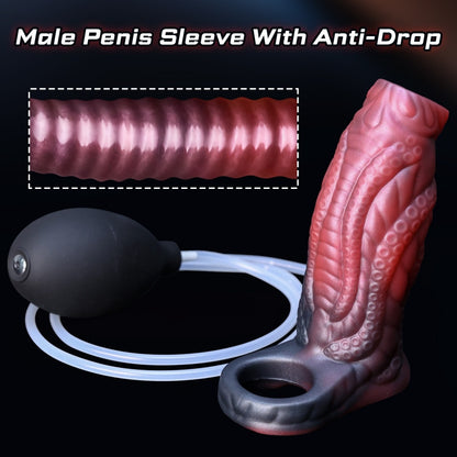 Fantasy Silicone Squirting Tentacle Penis Sleeve – Stamina Delay & Girth Enhancer Wearable Sex Toys