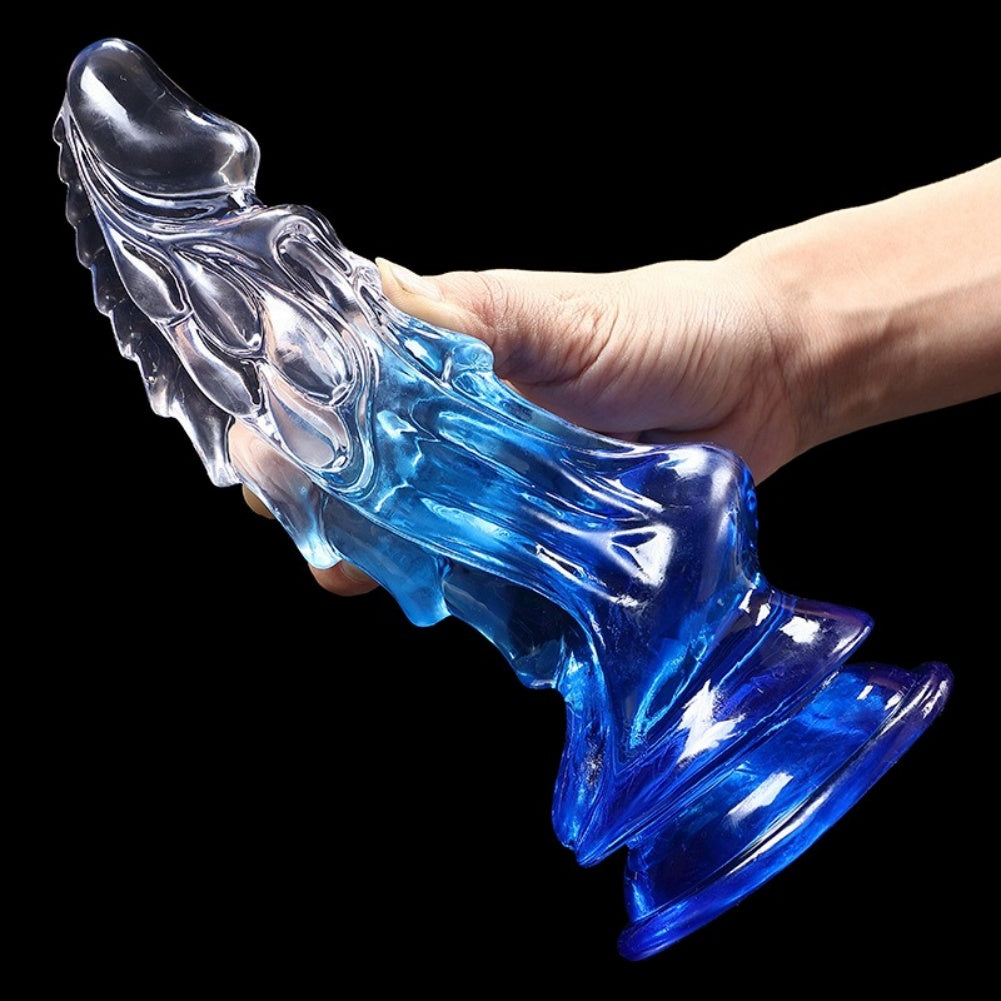 Monster Dragon Dildo for G-Spot Stimulation – Transparent Silicone Suction Cup Female Sex Toys