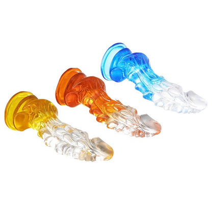 Monster Dragon Dildo for G-Spot Stimulation – Transparent Silicone Suction Cup Female Sex Toys