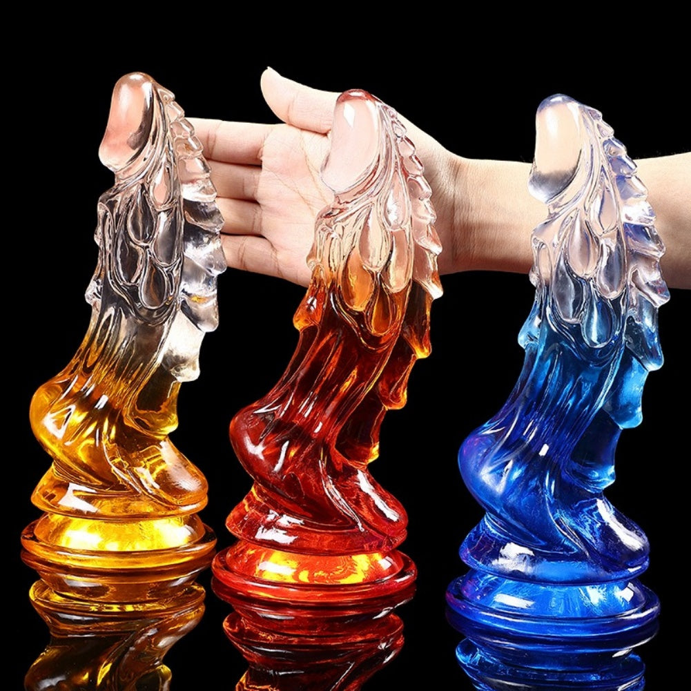 Monster Dragon Dildo for G-Spot Stimulation – Transparent Silicone Suction Cup Female Sex Toys