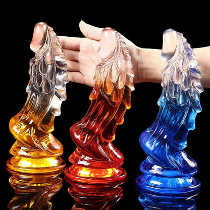 Monster Dragon Dildo for G-Spot Stimulation – Transparent Silicone Suction Cup Female Sex Toys